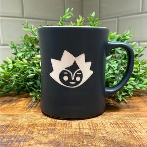 Starbucks 2011 Etched Face Kenya Edition Coffee Cup Mug Black & Orange